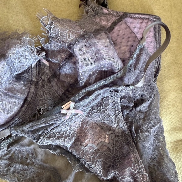 Victoria Secret Dream Angels Push-up Without Padding Bra Cheeky Set 32DDD/Small - Picture 3 of 5